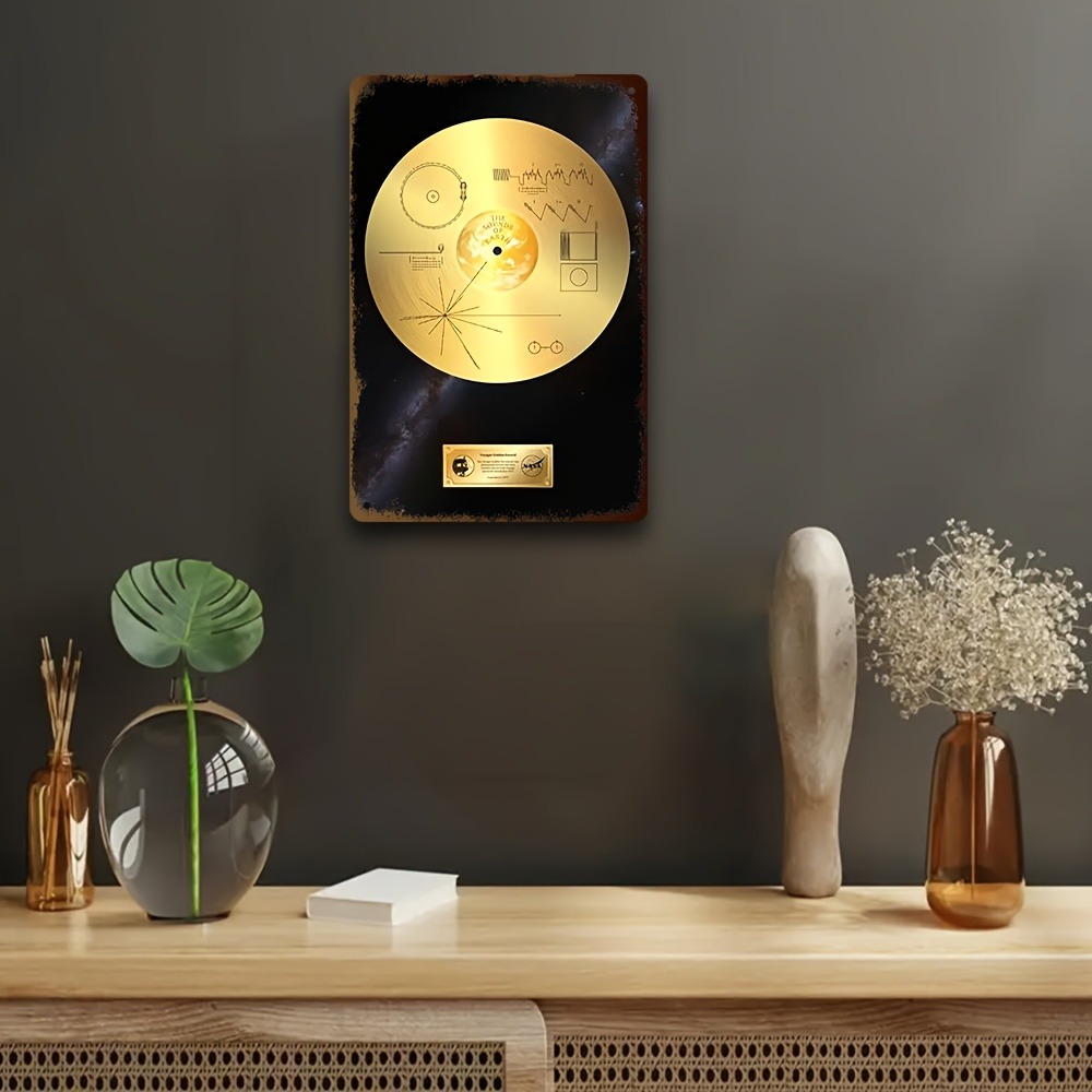 레트로 스페이스 보이저 골든 레코드 금속 사인 8x12 - Star Map Poster 리뷰 및 가격